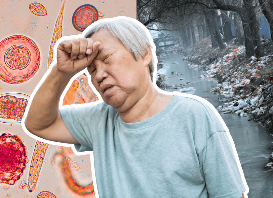 sick person parasites and pollutants